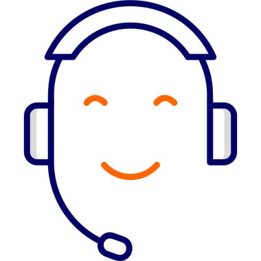 Çağrı Merkezi web simgesi basit illüstrasyon