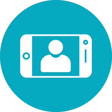 Selfie konsepti. Web simgesi basit illüstrasyon