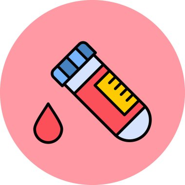 Test tübü simgesinin vektör illüstrasyonu 