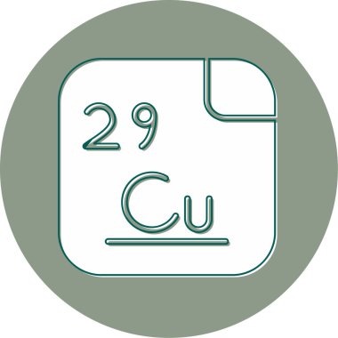 Bakır, kimyasal element, ağ basit illüstrasyon