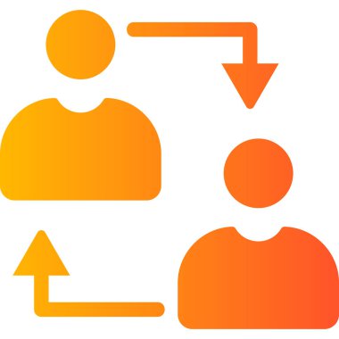 kullanıcı simgesi. Bu düz vektör sembolü turuncu ve beyaz renkler, yuvarlak açılar ve izole edilmiş