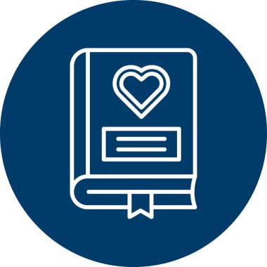 Romantizm kitabı ikonu, modern tasarım illüstrasyonu