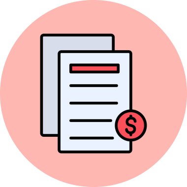 Fatura. Web simgesi basit illüstrasyon