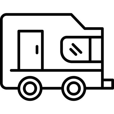 Karavan karavan web simgesi basit illüstrasyon