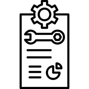 İş Raporu. Web simgesi basit illüstrasyon