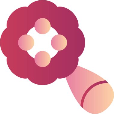 Çıngırak oyuncağı simgesi, vektör illüstrasyonu basit tasarım