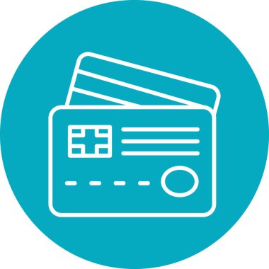 Kredi kartıyla. Web simgesi illüstrasyonu