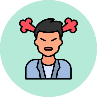 Kızgın Avatar simgesi vektör illüstrasyonu
