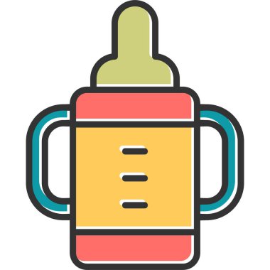 bebek besleme şişesi, grafik illüstrasyon  