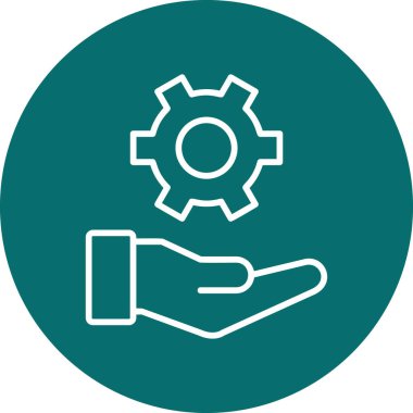 Ayarlama. Web simgesi basit bir illüstrasyon. çark el simgesinde 