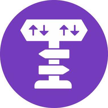 İşaret direği web simgesi. Basit resimleme