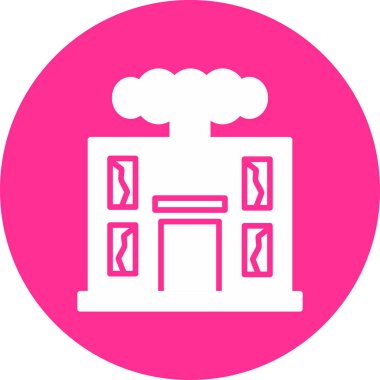 Savaş yıkımı modern simge, vektör illüstrasyonu