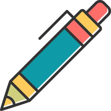 Kalem simgesi. Web için boya fosforlu kalem vektör simgelerinin basit çizimi