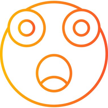 Şaşırmış emoji. Web simgesi basit illüstrasyon