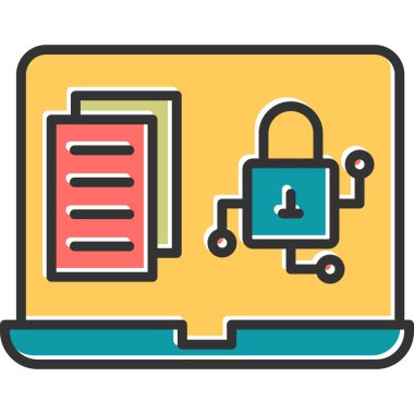 Şifrelenmiş veri modern simgesi, vektör illüstrasyonu 