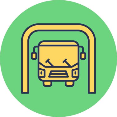 Otobüs Yeraltı modern simgesi, vektör illüstrasyonu