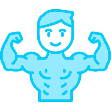 bodybuilder icon. simple web illustration