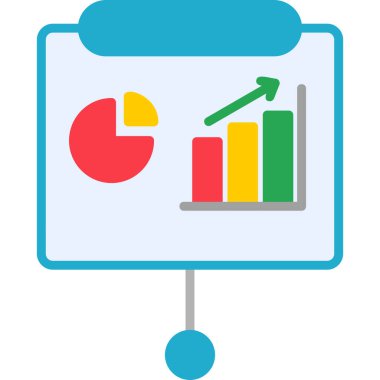 iş sunumu düz vektör simgesi