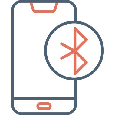 graphic art illustration of mobile Bluetooth transfer icon 