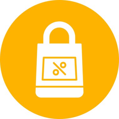 Bir alışveriş poşeti simgesinin vektör çizimi 