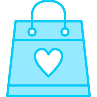 Bir alışveriş poşeti simgesinin vektör çizimi 