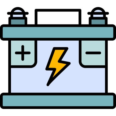 Araba aküsü. vektör çizim