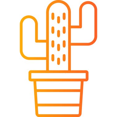 Kaktüs simgesi, modern tasarım illüstrasyonu