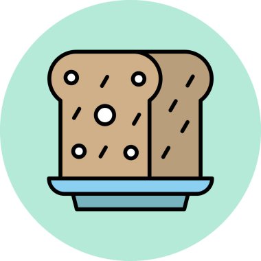 Ekmek düzlüğü simgesi, basit illüstrasyon