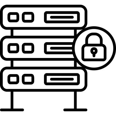 Sunucu. Web simgesi basit illüstrasyon