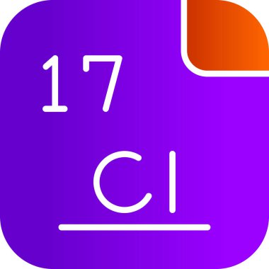 Klor, kimyasal element, ağ basit illüstrasyon