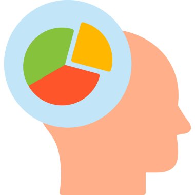 business management icon with pie chart