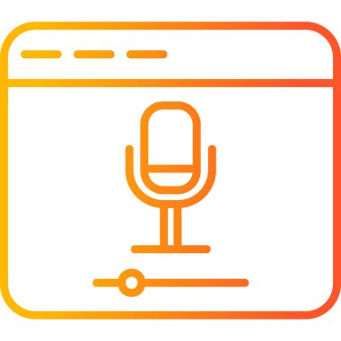 mikrofon, Çevrimiçi Kayıt Ağı simgesi Basit illüstrasyon