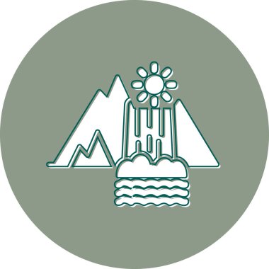 Şelale ikonu vektör illüstrasyonu