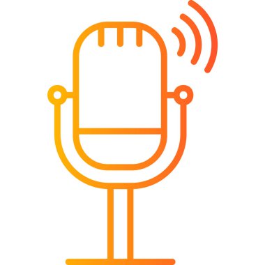 Canlı podcast modern simge, vektör illüstrasyonu