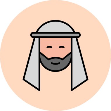 Arabian Man User logo, simple icon for web page 