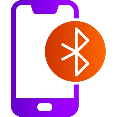 graphic art illustration of mobile Bluetooth transfer icon 