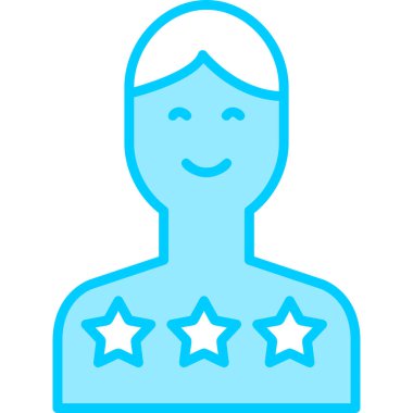 Tatmin duygusu, avatar simgesi, kullanıcı iletişimi düz vektör çizimi