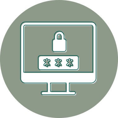 Güvenlik. Web simgesi basit bir illüstrasyon. Ekranı Kilitle