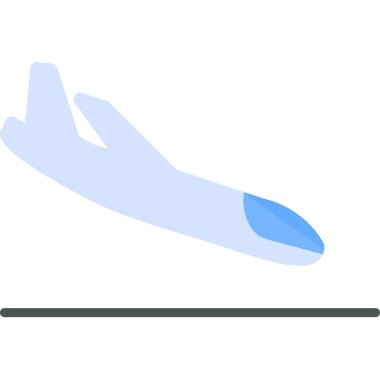 Uçak iniyor. Web simgesi basit illüstrasyon