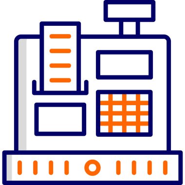 Kasiyer makinesi, web basit simge illüstrasyonu
