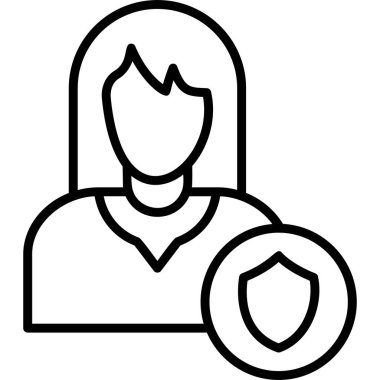 Koruma çizgisi simgesi, vektör illüstrasyonu