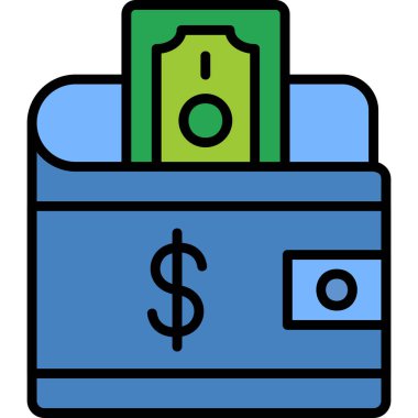 Cüzdan. Web simgesi basit illüstrasyon