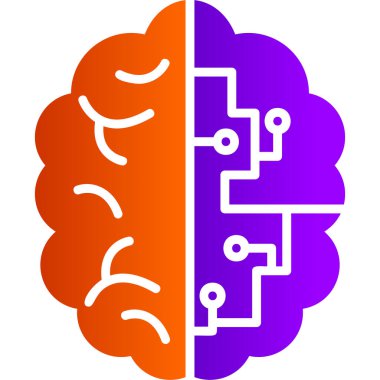 beyin ikonu vektör illüstrasyonu