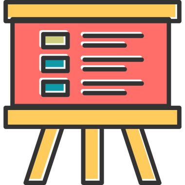 Üniversite Sunum vektörü illüstrasyon web simgesi