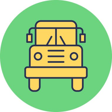 Okul servisi modern simge, vektör illüstrasyonu