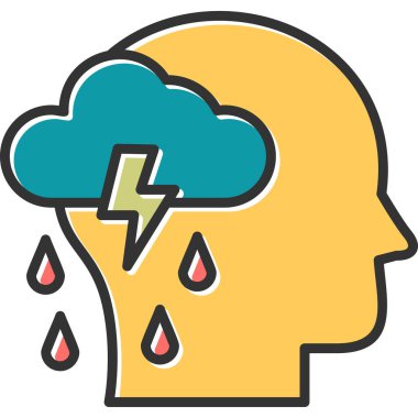 Depresyon simgesi, vektör çizimi