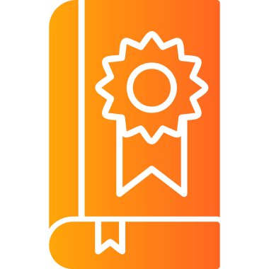 Kitap madalyası ikonu, modern tasarım illüstrasyonu