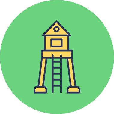 Askeri kule modern ikon vektör illüstrasyonu