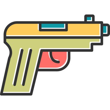 tabanca ikonu, web basit simgesi illüstrasyonu