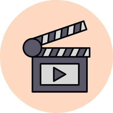 film klaket simgesi, basit illüstrasyon